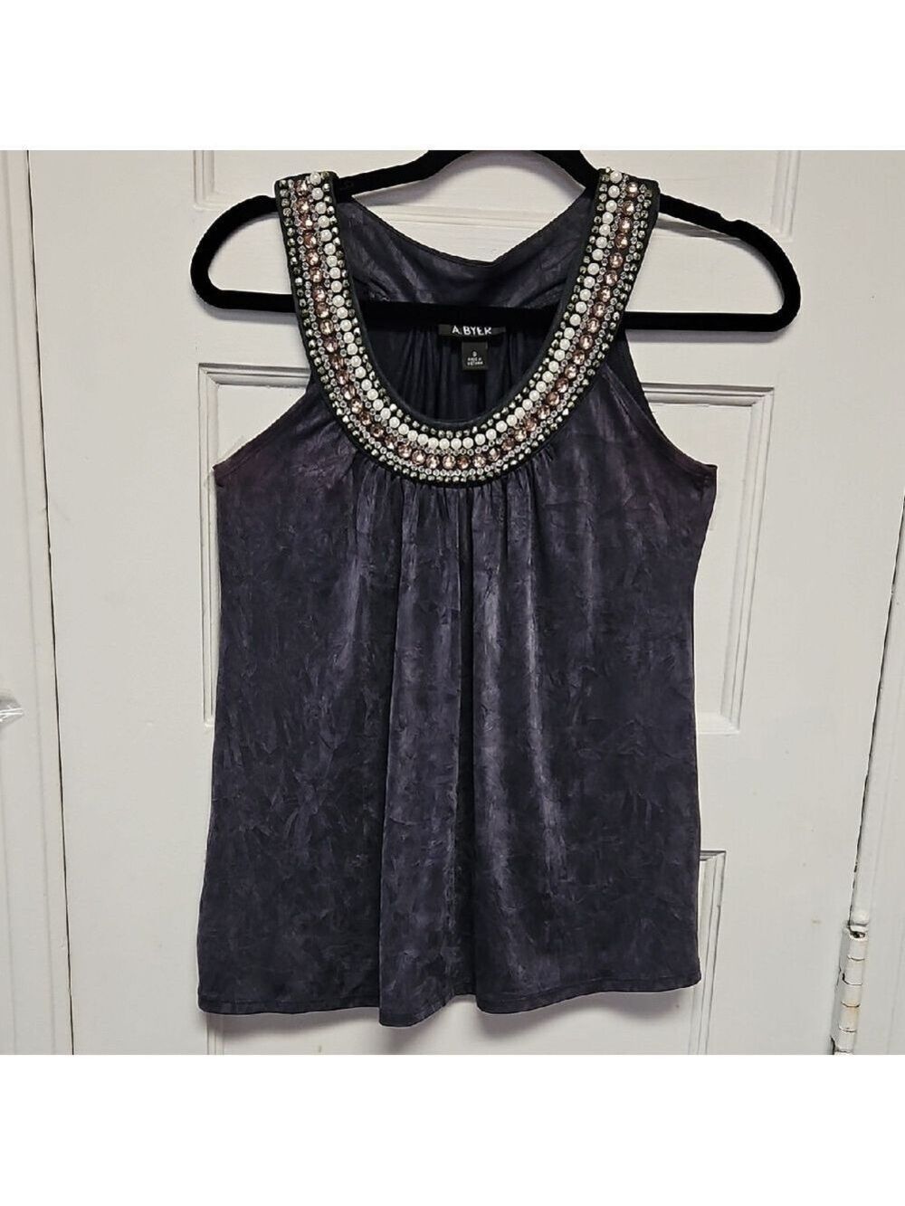 A. Byer Elegant Embellished Neckline Tank Top